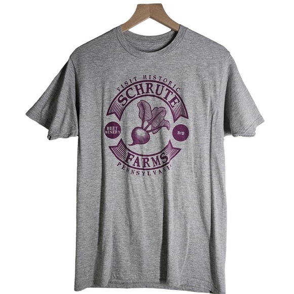 Ripple Junction Schrute Farms Beet Tee M Grey‎ Graphic T-Shirt The Office - Picture 1 of 5